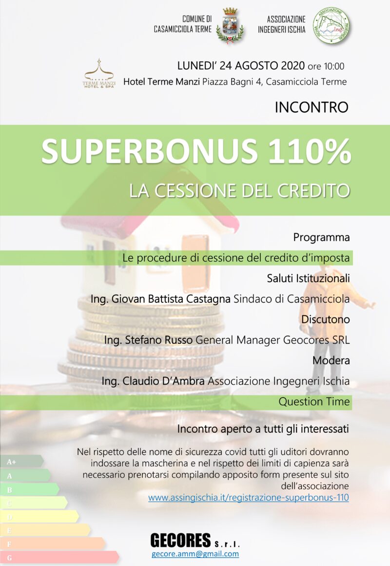 SUPERBONUS 110, la cessione del credito Associazione Ingegneri Ischia